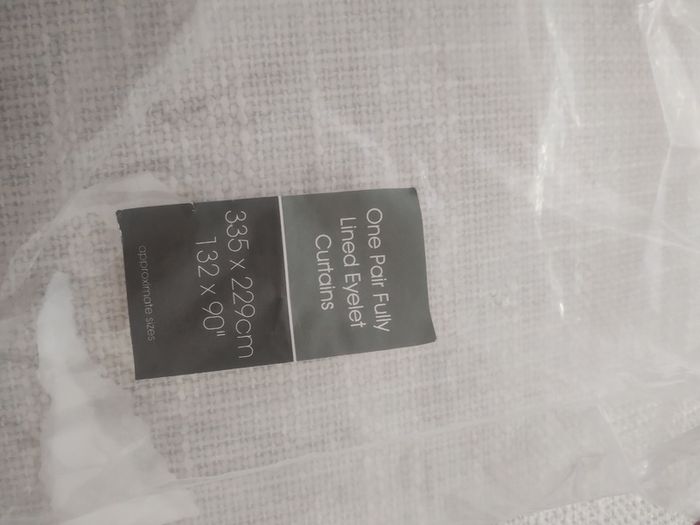 Blackout Eyelet curtains never used 132"x90"
