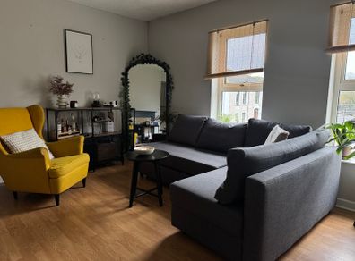 IKEA corner sofa-bed with storage + mattress pad