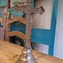 Vintage West Germany Standing Metal Crucifix Altar Table Cross Mid Century INRI Image 4