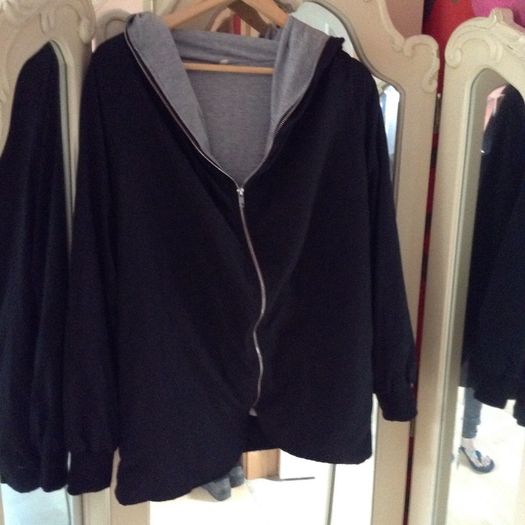 Black and grey hooded top size 18