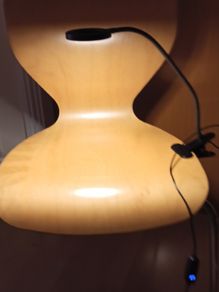 LED ring clip-on lamp with a flexible gooseneck  black