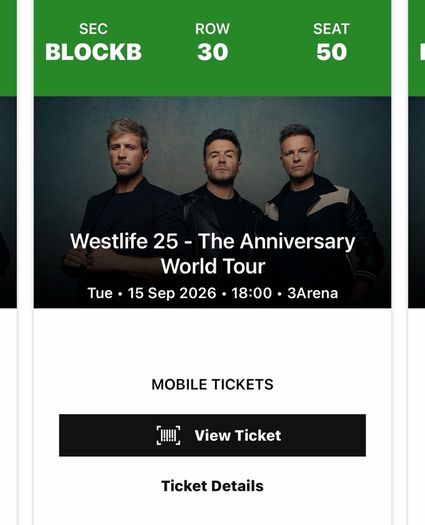 westlife concert tickets