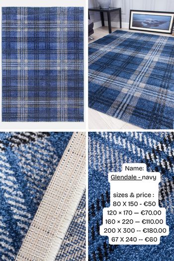 Tartan design rugs - free shipping