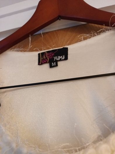 YUMIi  Cream Feather  Dress .  S. M - 12.  NEW - No Tag.