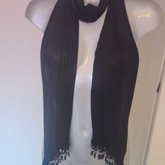 Black long detailed scarf Perfect condition Postage included