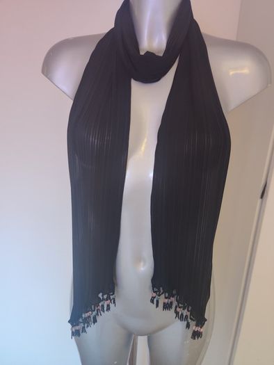 Black long detailed scarf Perfect condition Postage included