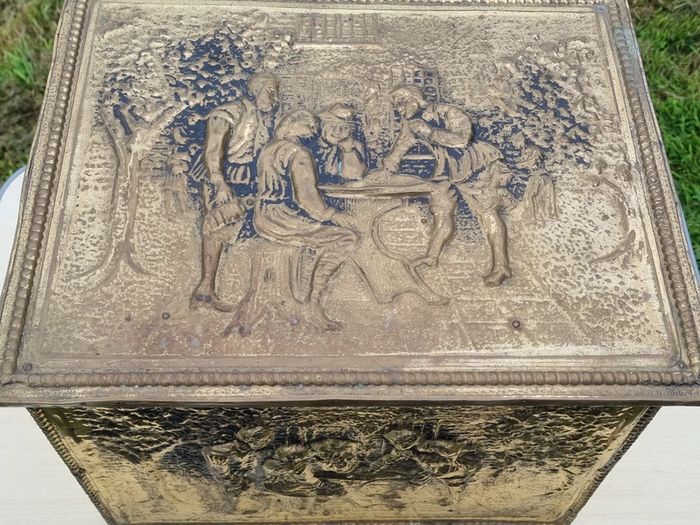 Vintage brass fireplace box