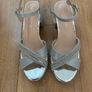 Silver Glitter Evening Sandals / Shoes Size 5 Image 2