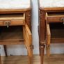 Pair of Antique French Oak Marble-Top Bedside Cabinets Image 5
