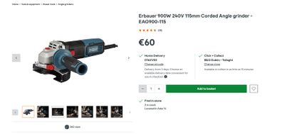 Corded Angle Grinder - Erbauer 900w NEW