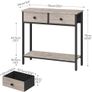 Slim Console Table, Narrow Console Table with 2 Drawers, Hallway Table with Storage, Sofe Table, Small Side Table for Small Spaces, Living Room, Entryway, Kitchen, Greige and Black Image 2