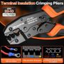 Insulated Wire Terminal Crimp Tool Kit,0.5-1.5/1.5-2.5/4-6mm (A.W.G.20-10) Preciva Ratchet Crimping Plier with 425PCS Connectors,Ratchet Crimp Plier Set with Portable Box Image 5
