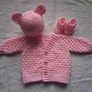 Handmade baby cardigan and dress sets 0-3 months Image 3