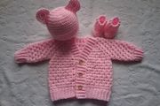 Handmade baby cardigan set newborn and 0-3 months
