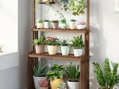 3-Tier Hanging Wood Plant Stand Planter Shelves Flower Pot Organizer Rack Multiple Display Holder Shelf Indoor Outdoor