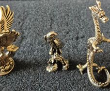 3 brass Animals,. Solid brass.