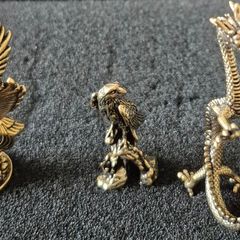 3 brass Animals,. Solid brass.