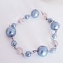 Bracelet - Grey/Silver Coloured & Clear Beads Image 2