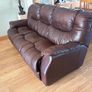 Brown Leather couch and armchair Image 2