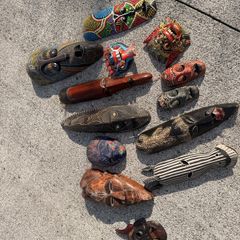 Decorative Tribal Style Wall Masks Job Lot Bundle 12 Pieces Over 25 Years Old