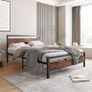 Double Bed Frame with Wooden Headboard,Heavy Duty Image 6