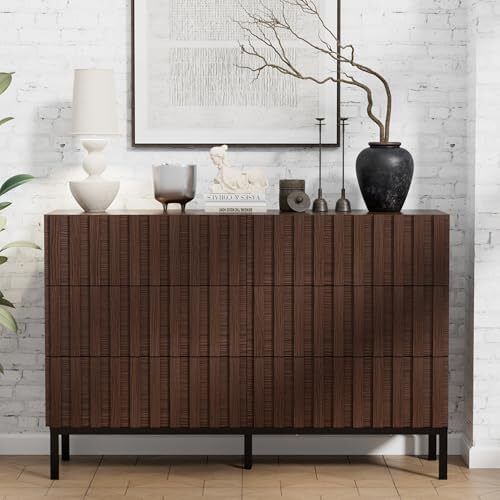 Chest of Drawers with 6 Drawers, 73.4 x 34.5 x 100 cm, Cabinet with Drawers, Narrow Chest of Drawers, Storage Chest of Drawers, Cabinet for Living Room, Bedroom, Hallway (Brown)