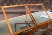 Rare ca 1880 Antique Portable Folding Book Rest Music Stand Campaign Desk Top Wooden