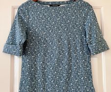 Size 12 Blue&Cream Top by Ralph Lauren