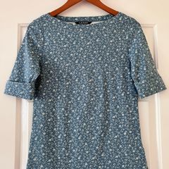 Size 12 Blue&Cream Top by Ralph Lauren