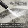 High Pressure Washer, 150 Bar Pressure, 510 L/h Flow, 1800W, High-Performance Portable Power Jet Wash Cleaner, Blue Image 2