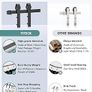 5FT/152cm Sliding Barn Door Hardware Track Kit, Flat Track System, Closet Rail, Sliding Door Track, J Shape Hanger Image 4