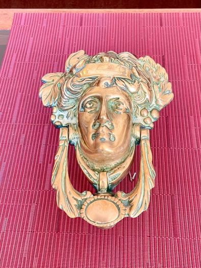 Early 20th Century Brass Athena Door Knocker