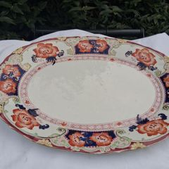 Hollinshead &Kirkam Handpainted Imari Platter (1900-1924)