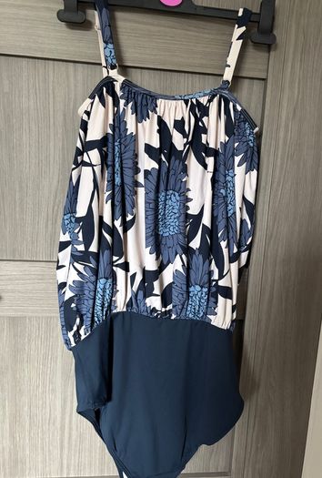 NEXT navy & cream swimsuit (BNWT, 14)