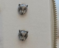 Stud tiger earrings silver 925 stamp