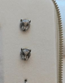 Stud tiger earrings silver 925 stamp