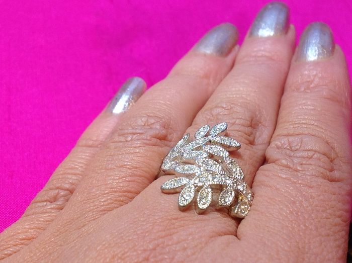 Vintage Crystal Leaf Ring