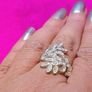 Vintage Crystal Leaf Ring Image 2