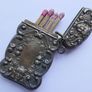 RARE!! Antique Sterling Silver Engraved Matchbox Pendent MATCH SAFE Vesta Case - Late 1800s Image 9
