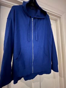 Blue Zip Hoodie Cardigan