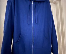 Blue Zip Hoodie Cardigan