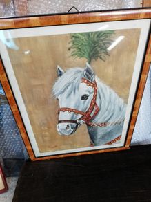 Vintage 2 PRINTs of 2 Horses Punch
