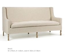 BENCH  Toffee Linen with Oak Legs