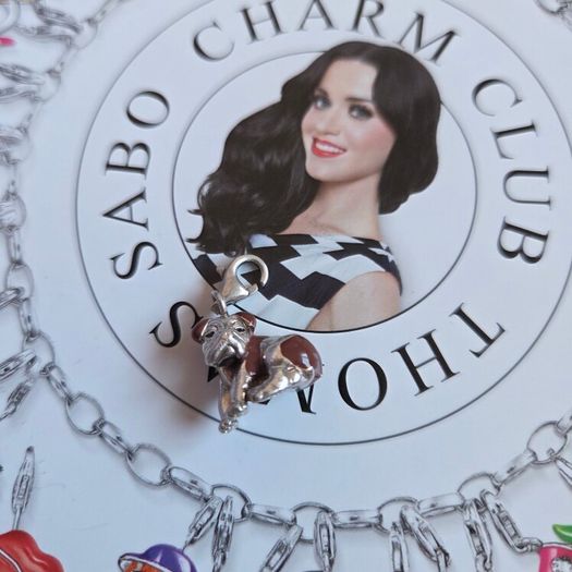 Thomas Sabo bulldog charm 925 sterling silver, brown enamel