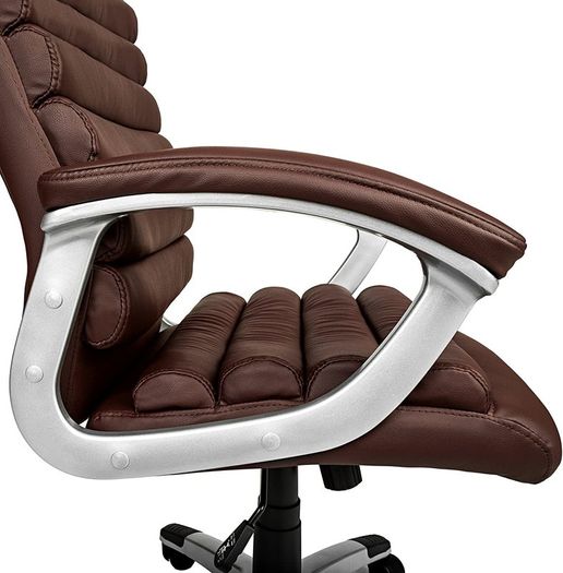 Executive Office Chair Swivel Chair With Padded Armrests Brown Nationwide Delivery
