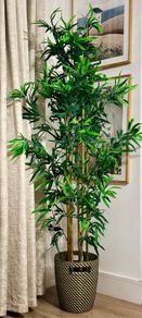 Artificial bamboo plant + vase