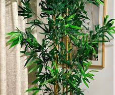 Artificial bamboo plant + vase
