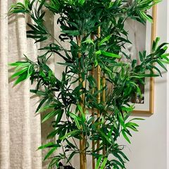 Artificial bamboo plant + vase