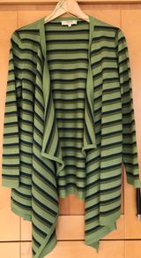 Size 12 Petite Pure Wool Striped Cardigan by Viyella
