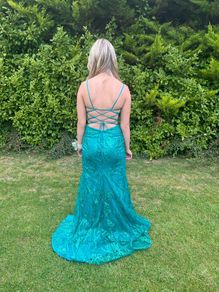 green debs/prom dress